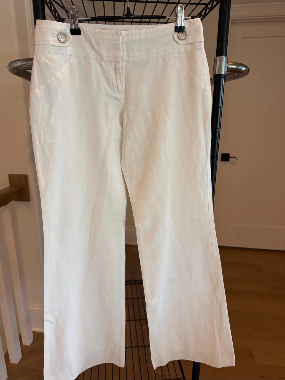 Women’s WhiteWide-Leg linen Pant